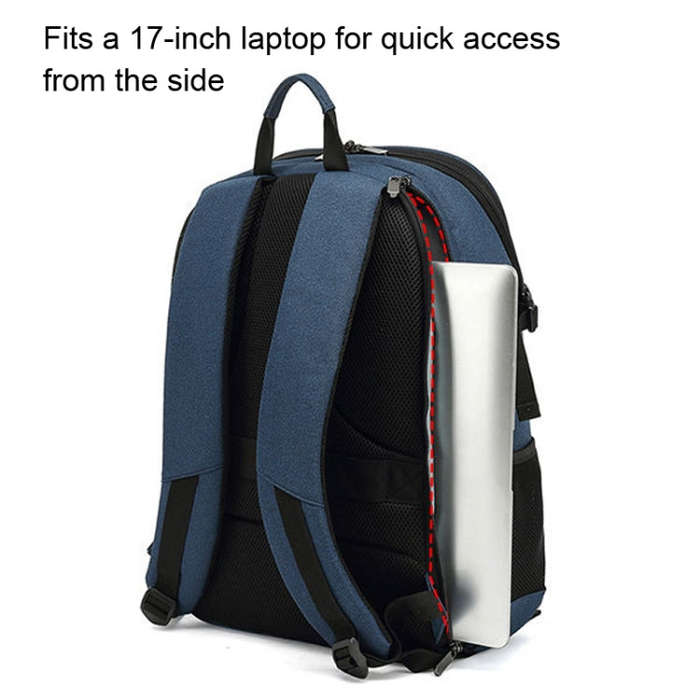 TONO LED Light SLR Digital Camera Backpack With USB Port(Blue)