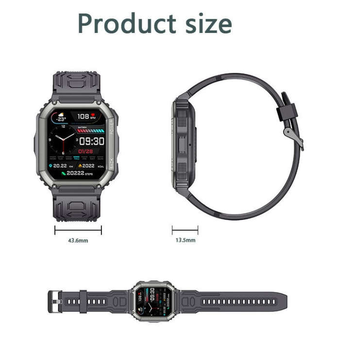 KR06 1.8 Inch Heart Rate Blood Pressure Monitoring Smart Calling Watch(Green)