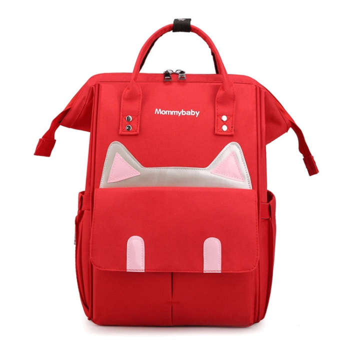 Maternity Bottle Diaper Storage Large Capacity Backpack Mummy Bag(Red)
