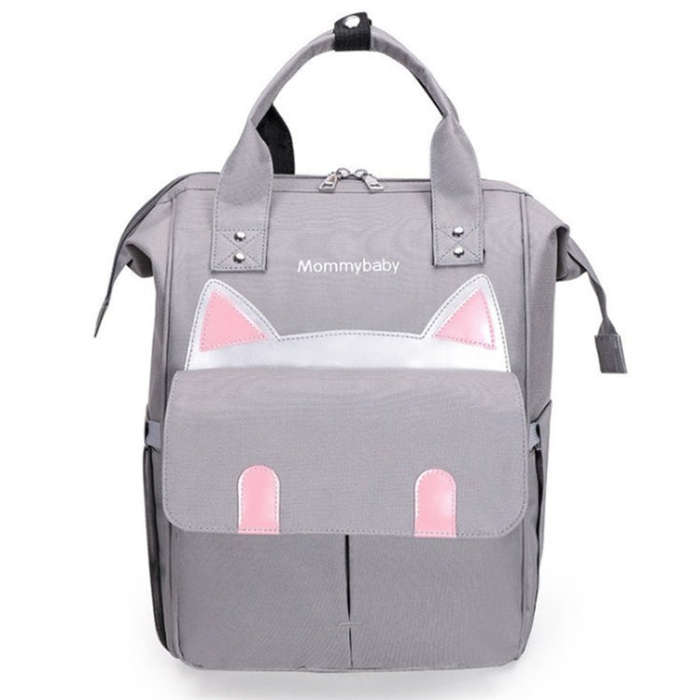 Maternity Bottle Diaper Storage Large Capacity Backpack Mummy Bag(Light Grey)