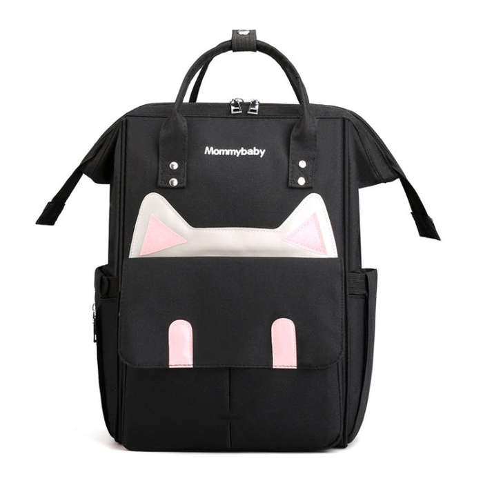 Maternity Bottle Diaper Storage Large Capacity Backpack Mummy Bag(Black)
