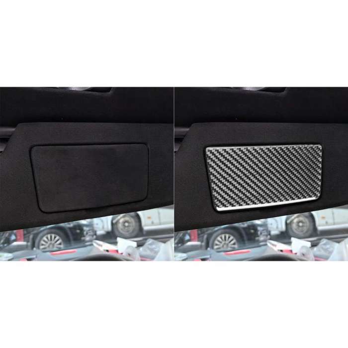 For Chevrolet Corvette C8 2pcs /Set Vanity Mirror Panel Sticker(Black)