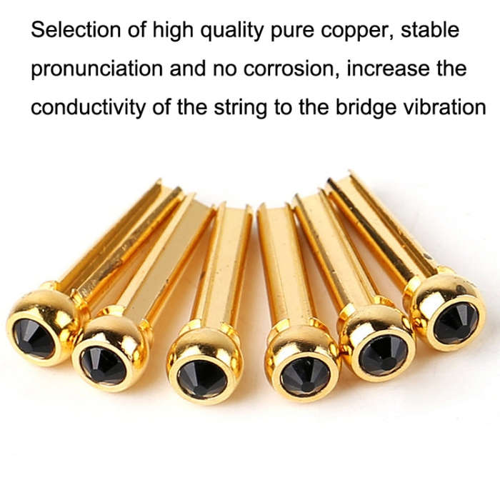 6PCS Guitar Dipping Pure Copper Citrimine Guitar Caps, Style: Crystal Head (Yellow)