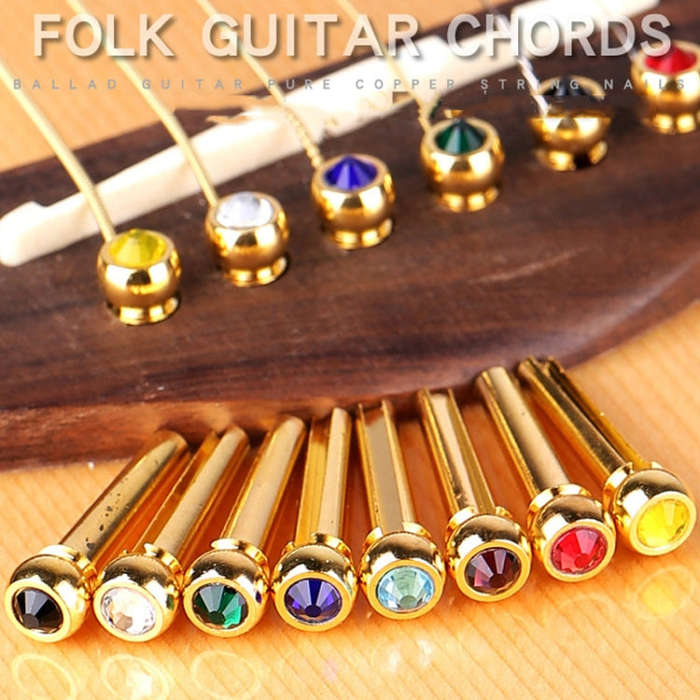 6PCS Guitar Dipping Pure Copper Citrimine Guitar Caps, Style: Crystal Head (Purple)