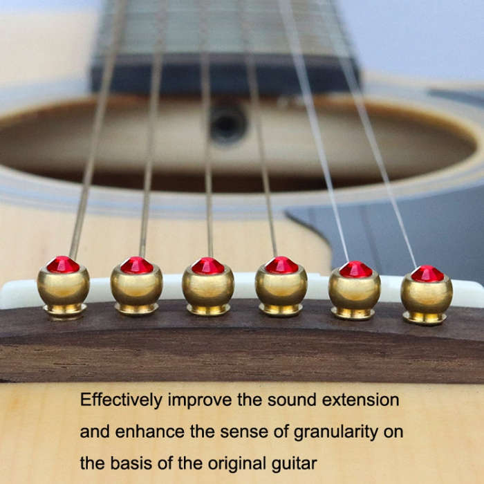 6PCS Guitar Dipping Pure Copper Citrimine Guitar Caps, Style: Big Diamond (Red)