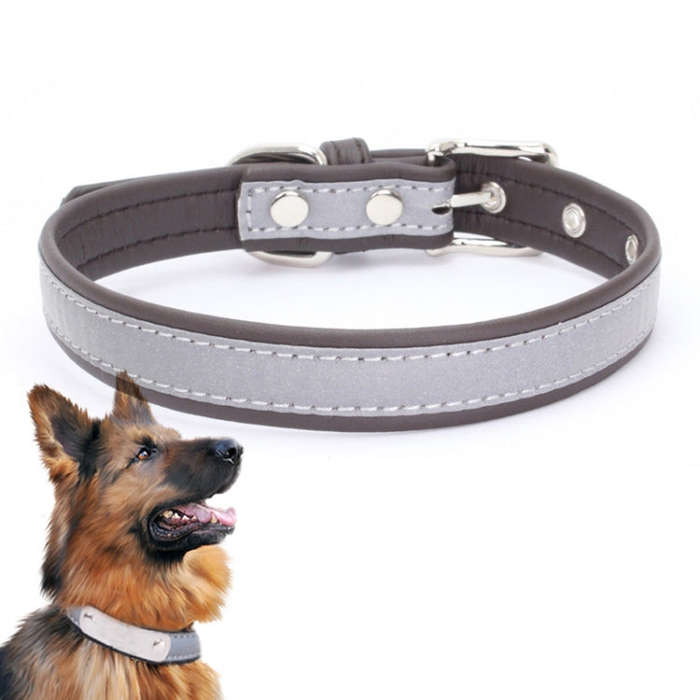 CL181K Pet Soft Reflecting Collar, Size: S(No Iron Sheet Dark Brown)