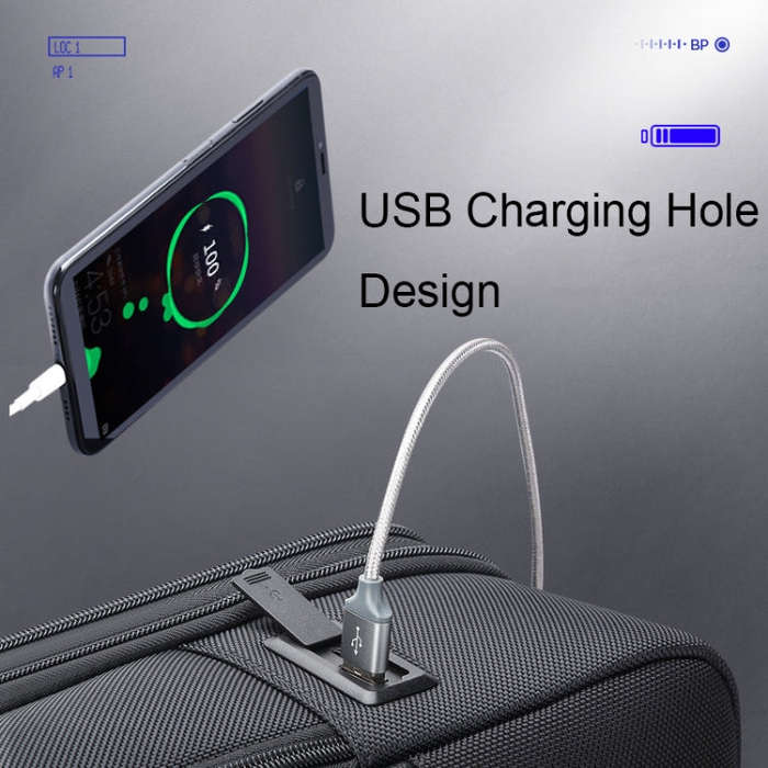 Bopai 61-120621A Outdoor Waterproof Laptop Backpack with USB Charging Port, Spec: Expansion Version