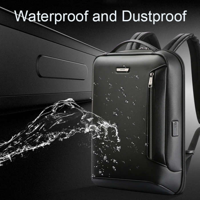 Bopai 61-109311 Large Capacity Lightweight Waterproof Laptop Backpack with USB Charging Port(Black)
