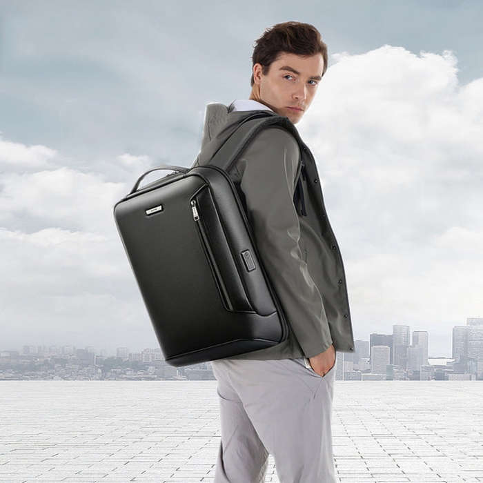 Bopai 61-109311 Large Capacity Lightweight Waterproof Laptop Backpack with USB Charging Port(Black)