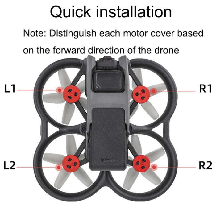 4 PCS / Set Sunnylife AT-MD475 Dust-proof Waterproof Aluminum Alloy Motor Cover For DJI Avata(Red)