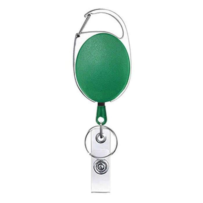 68cm Retractable Pull Badge Reel Zinc Alloy ID Lanyard Name Tag Card Badge Holder(Green)