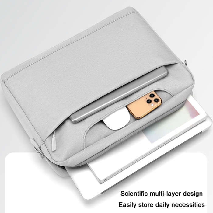 Airbag Thickened Laptop Portable Messenger Bag, Size: 15.6-16.1 inches(Light Gray)
