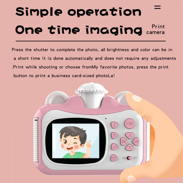 KX01-1 Smart Photo and Video Color Digital Kids Camera without Memory Card(Pink+White)