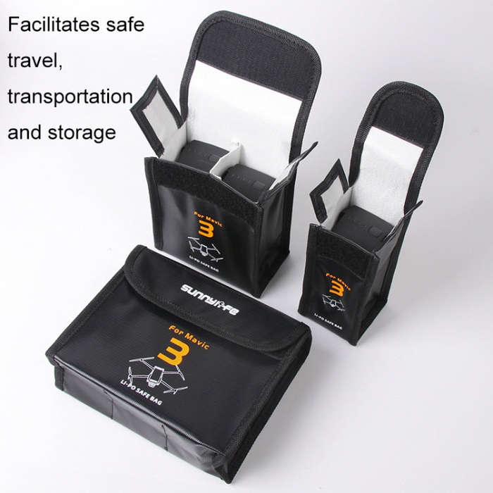 For Mavic 3 Sunnylife M3-DC104 Battery Safe Storage Explosion-proof Bags