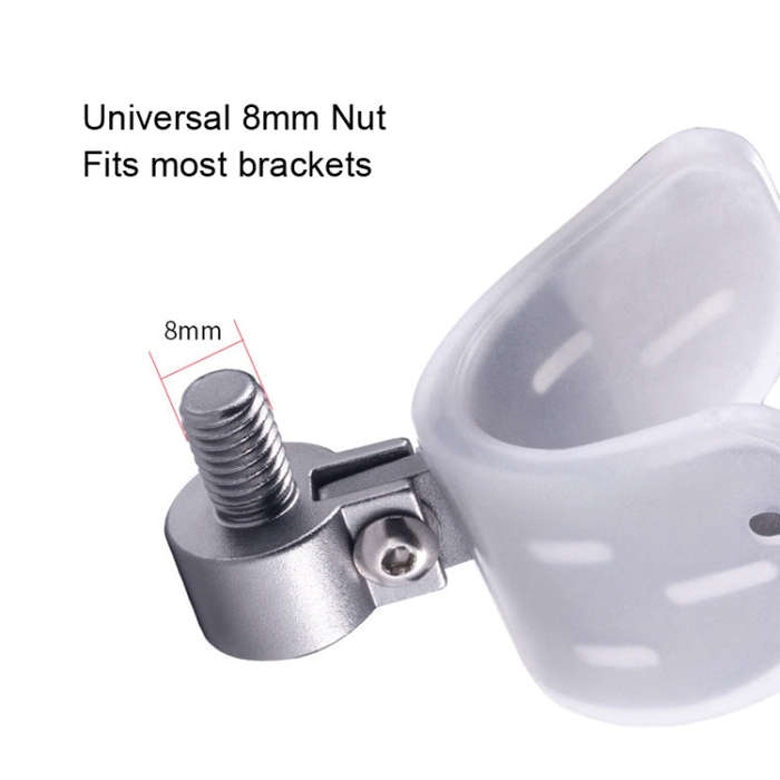 2 PCS Aluminum Alloy Rod Head Universal Anti-Slip Luminous Front Fork Head, Style: Narrow Gray