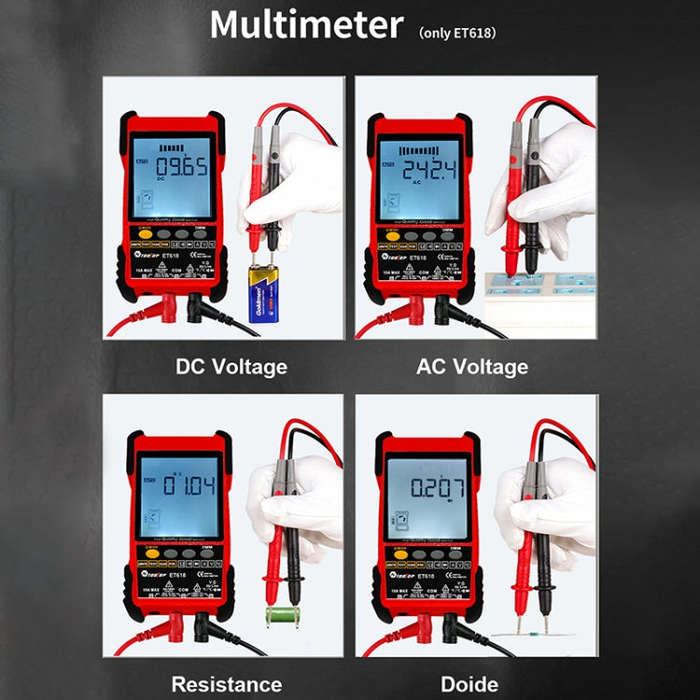 ET618  Rechargeable Adjustable Network Cable Tester Wire Tracker POE Cable Tester (Red)