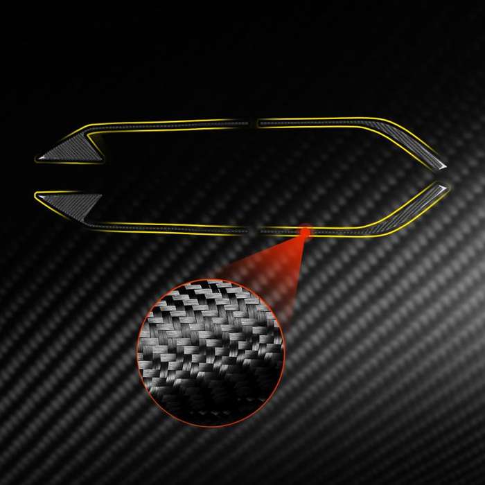 For Chevrolet Corvette C8 4pcs /Set Roof Engine Vent Sticker(Black)