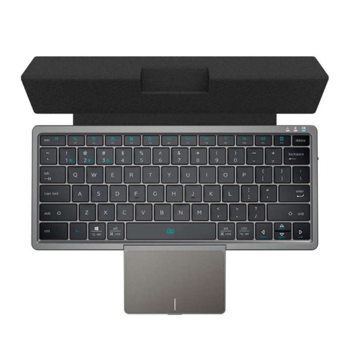 KF8700 78 Keys Hidden Touchpad Portable Tablet Computer Wireless Bluetooth Keypad With PU Leather...