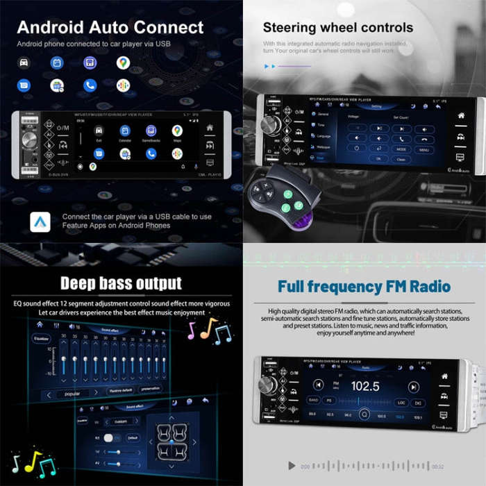 A2905 5.1 inch IPS Capacitive Screen Single Butt Carplay Player, Style: Standard