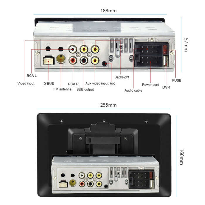 1310C 10.1 inch Car Full Screen Touch HD MP5 Wired Carplay Player, Style: Standard+12 Light Camera