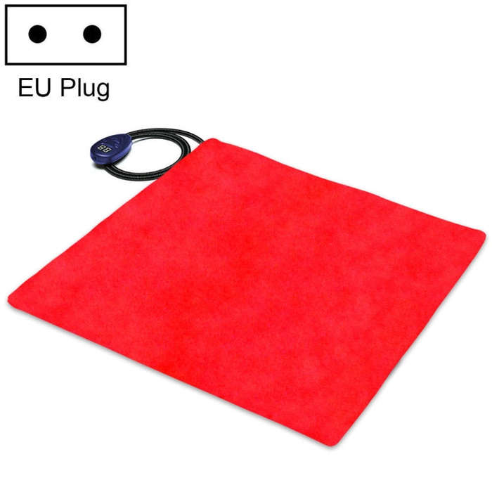 50x50cm Red 12V Low Voltage Multifunctional Warm Pet Heating Pad Pet Electric Blanket(EU Plug)