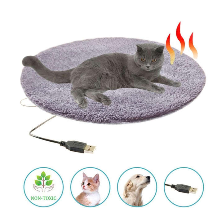 5V USB Pet Electric Heating Pad for Dogs and Cats To Keep Warm(Silver Gray)