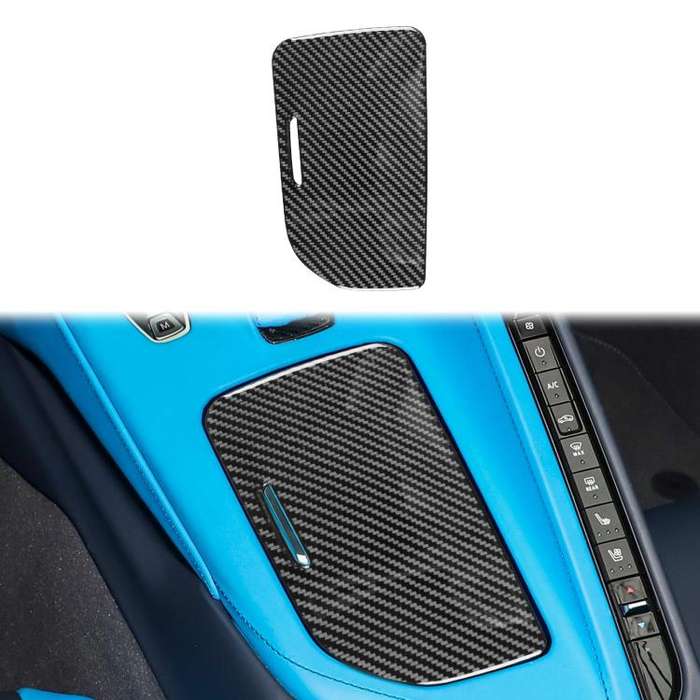 For Chevrolet Corvette C8 Left-Hand Drive Center Control Cup Cover Sticker(Black)
