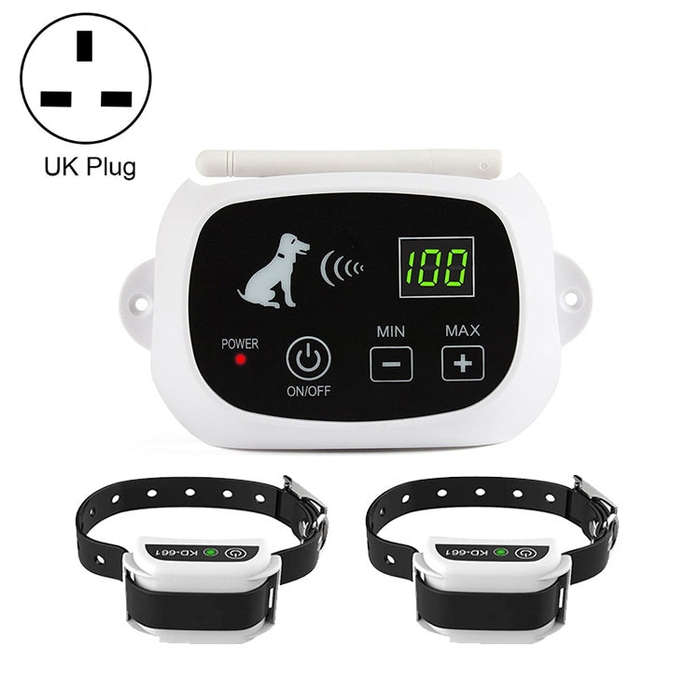 KD-661 500m Wireless Electric Dog Pet Fence Shock Collar,Spec: For Two Dog(UK Plug)