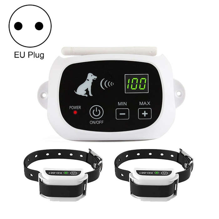 KD-661 500m Wireless Electric Dog Pet Fence Shock Collar,Spec: For Two Dog(EU Plug)