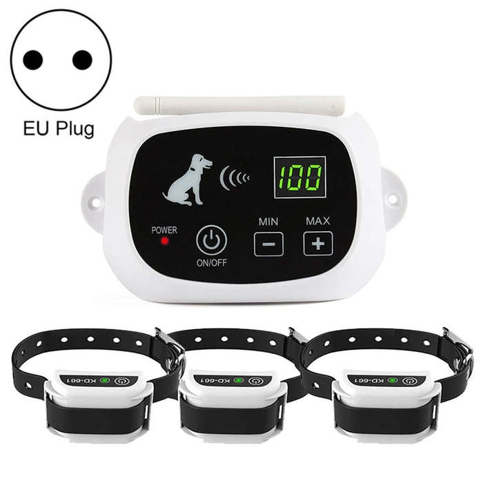 KD-661 500m Wireless Electric Dog Pet Fence Shock Collar,Spec: For Three Dog(EU Plug)