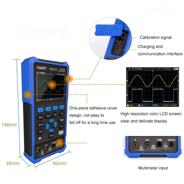 OWON VC101A (3 3/4) Oscilloscope Signal Source Multifunctional All-in-one Multimeter HDS272 With ...