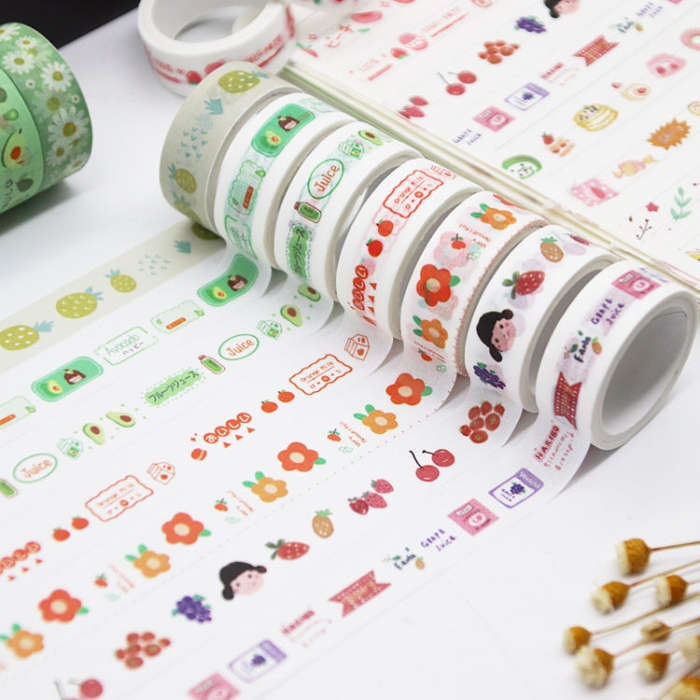 60Rolls/Box 42001 Cartoon Pattern Hand Account Tape Set Diary Handbook DIY Washi Material