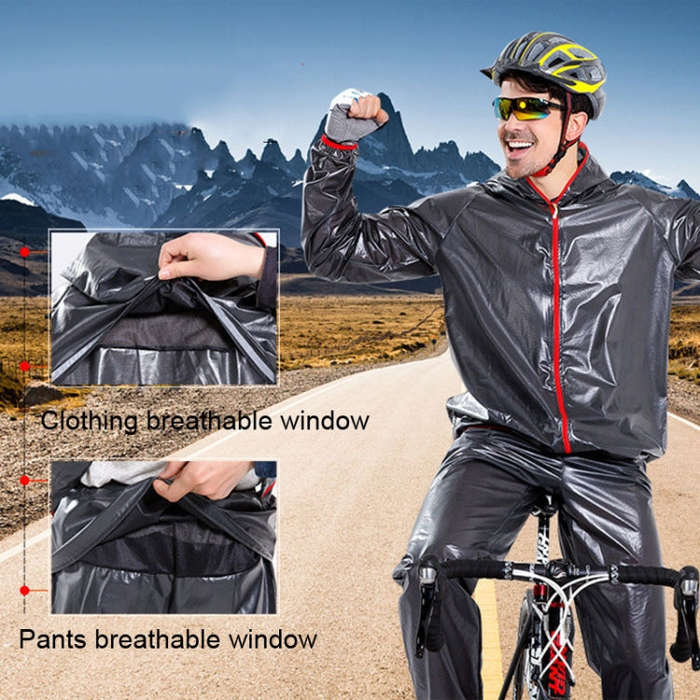 Bicycle Sports Outdoor Separate Raincoat Set Waterproof Cycling Clothing, Size: XXXL(Blue)