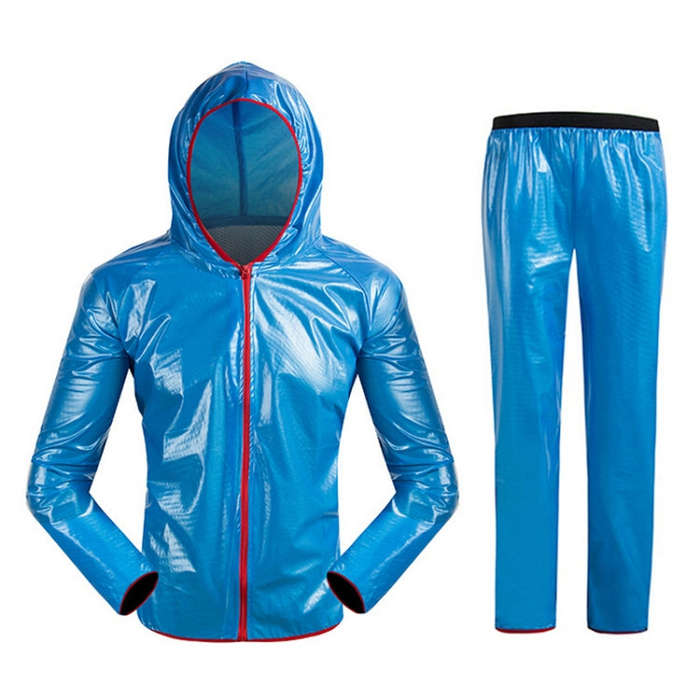 Bicycle Sports Outdoor Separate Raincoat Set Waterproof Cycling Clothing, Size: XXXL(Blue)