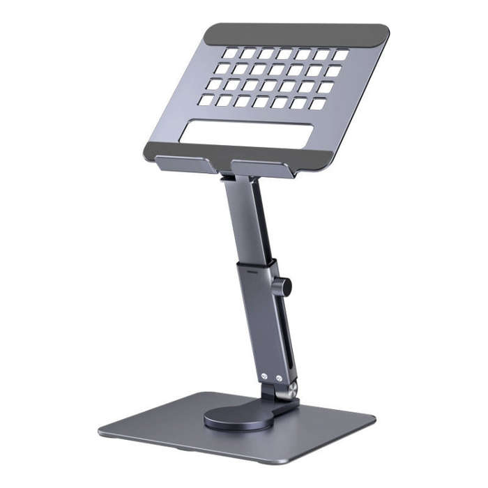 JUNDNE H06 Desktop Folding Phone Stand Portable Telescopic Rotary Tablet Stand(Deep Grey)