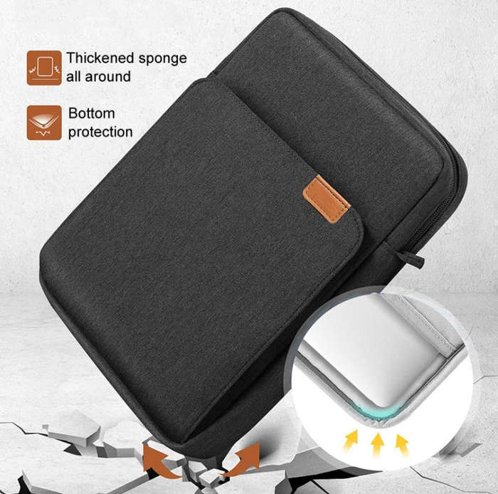 Vertical Laptop Bag Handheld Shoulder Crossbody Bag, Size: 9.7-11 Inch(Black)