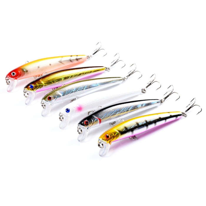 5 PCS M0205 9.6cm/9.8g Minnow Bionic Fake Bait Plastic Floating Hard Bait(5)