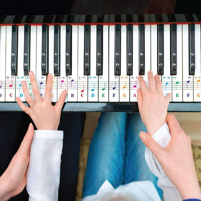 QT-0302 5PCS Children Piano Keyboard Color Stickers Musical Instrument Accessories