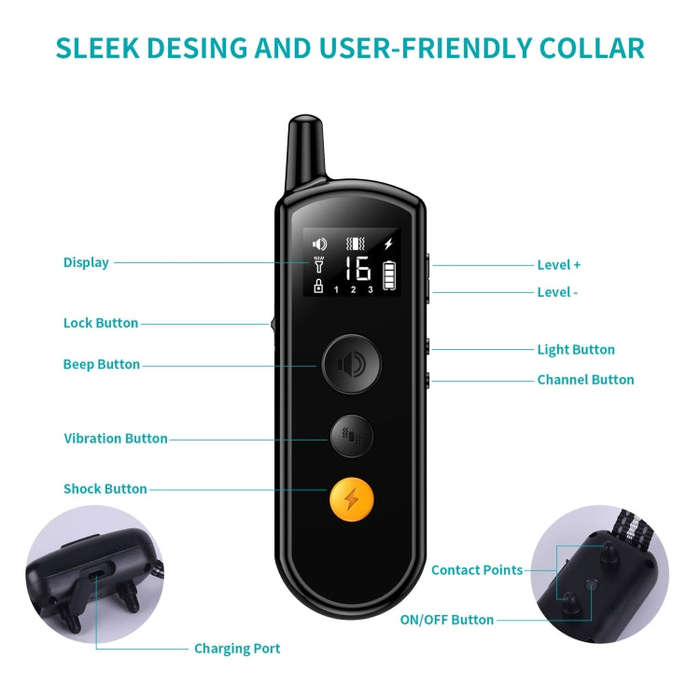 Remote Dog Trainer Rechargeable Waterproof Pet Collar Receiver+Remote Control