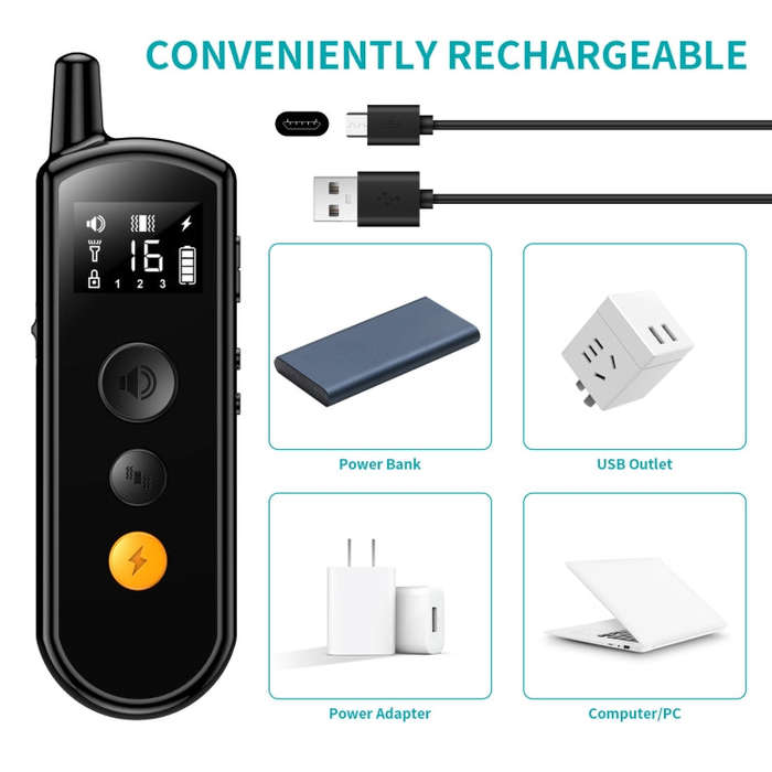 Remote Dog Trainer Rechargeable Waterproof Pet Collar Receiver+Remote Control