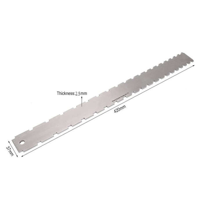 GNR3 Stainless Steel Measurement Bass Guitar Neck Ruler, Style: Double Teeth+Leveling Ruler