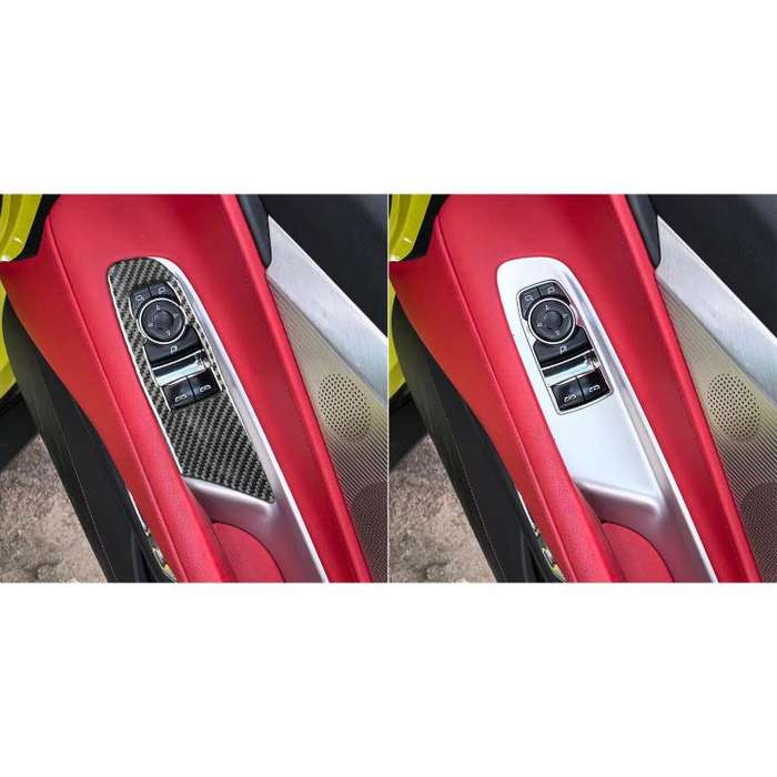 For Chevrolet Corvette C8 2pcs /Set Right-Hand Drive Lift Button Decorative Sticker(Black)