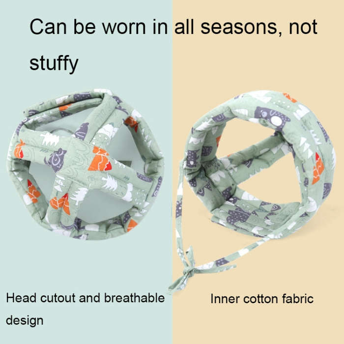 Baby Breathable Anti-fall Head Protective Cap Baby Protective Cap Toddler Bumper Cap, Spec: Gray ...