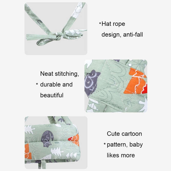 Baby Breathable Anti-fall Head Protective Cap Baby Protective Cap Toddler Bumper Cap, Spec: Gray ...