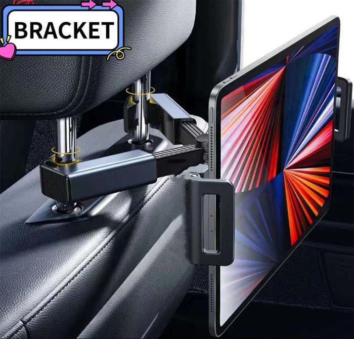 Car Rear Pillow Phone Tablet Bracket Rotatable Car Phone Holder(Black)