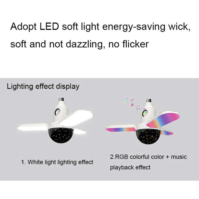 ZSCPH-001 40W Multifunctional Bluetooth RGB Colorful Three-Leaf Music Atmosphere Light, Size: L (...