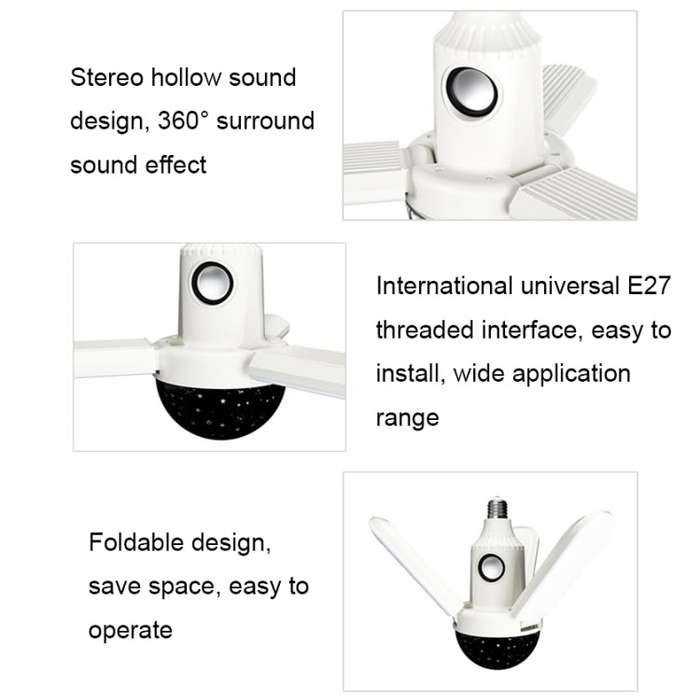 ZSCPH-001 40W Multifunctional Bluetooth RGB Colorful Three-Leaf Music Atmosphere Light, Size: L (...