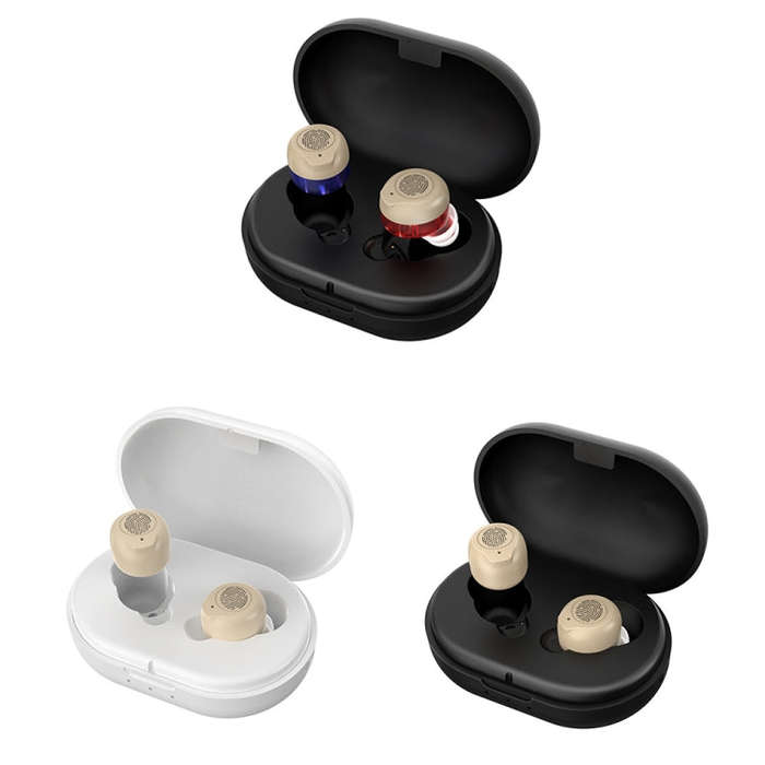 GM-902 Wireless Magnetic Charging Hearing Aids Elderly Sound Amplifier(Red Blue+Black)