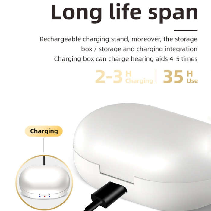 GM-902 Wireless Magnetic Charging Hearing Aids Elderly Sound Amplifier(Red Blue+Black)