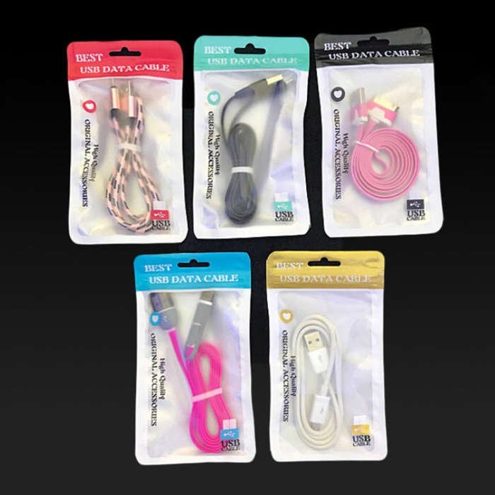 100PCS XC-0014 USB Data Cable Packaging Bags Pearl Light Ziplock Bag, Size: 10.5x15cm (Light Green)